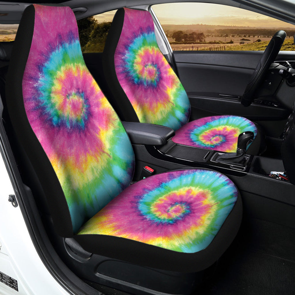 Bright Spiral Tie Dye Print Universal Fit Car Seat Covers