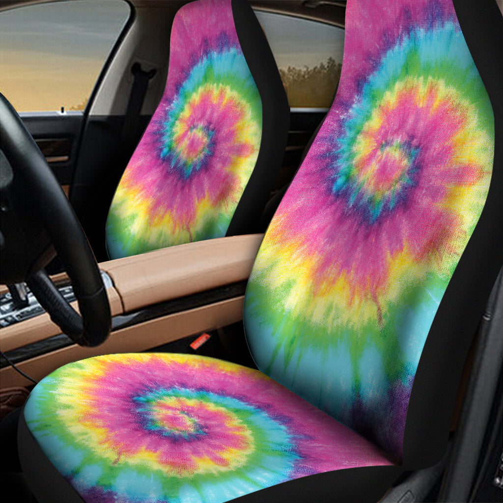 Bright Spiral Tie Dye Print Universal Fit Car Seat Covers