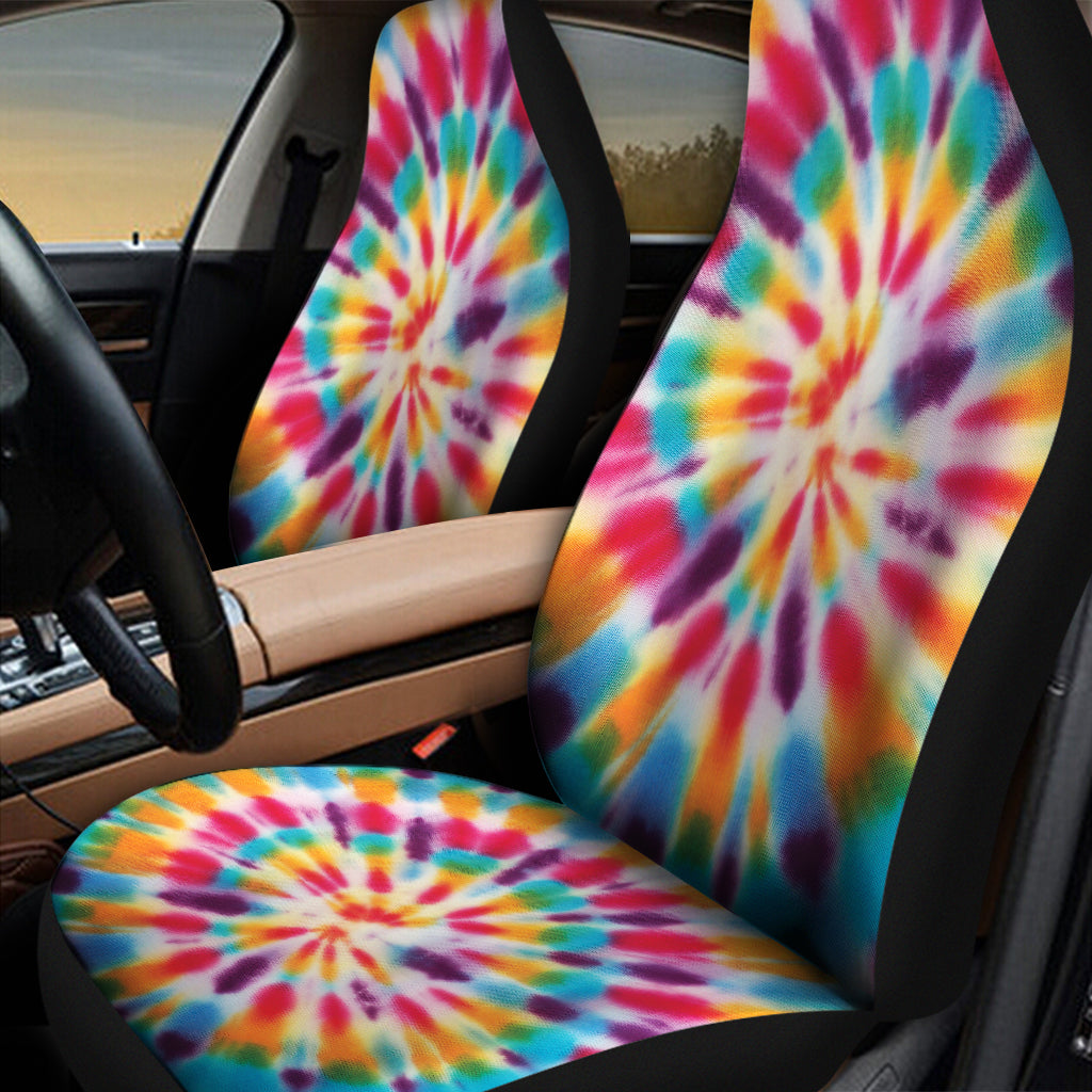 Bright Swirl Tie Dye Print Universal Fit Car Seat Covers