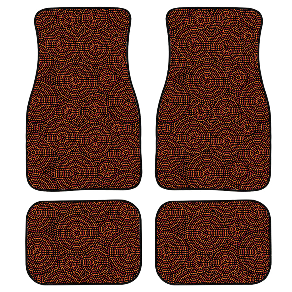 Brown Aboriginal Dot Pattern Print Front And Back Car Floor Mats/ Front Car Mat