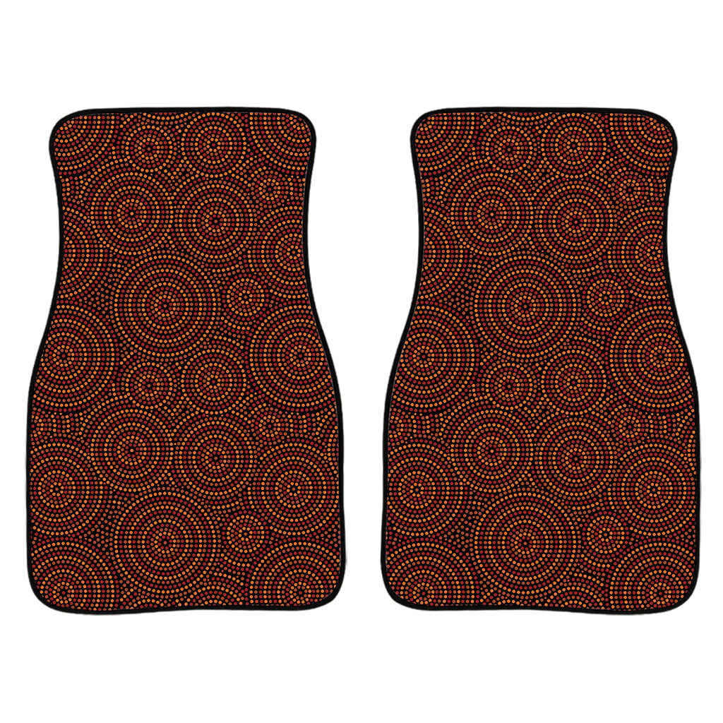 Brown Aboriginal Dot Pattern Print Front And Back Car Floor Mats/ Front Car Mat