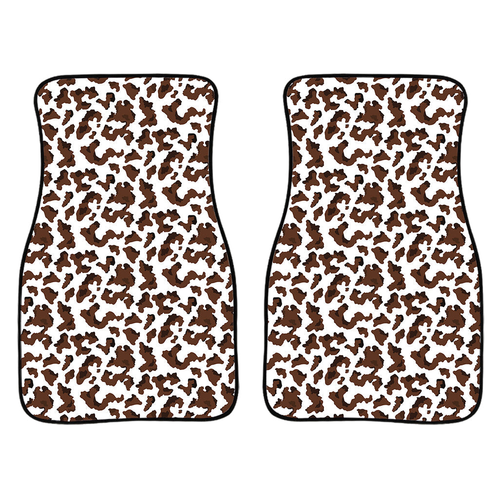 Brown And White Cow Pattern Print Front And Back Car Floor Mats/ Front Car Mat