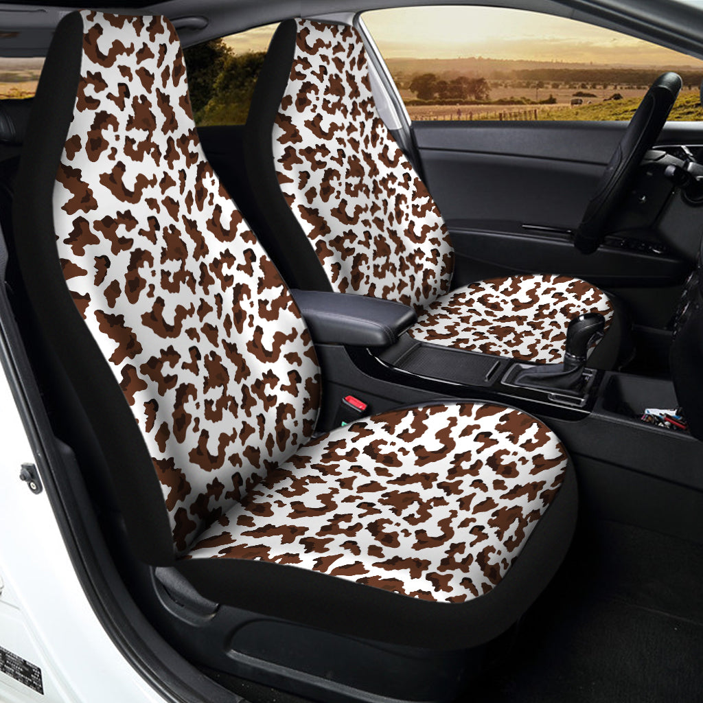 Brown And White Cow Pattern Print Universal Fit Car Seat Covers