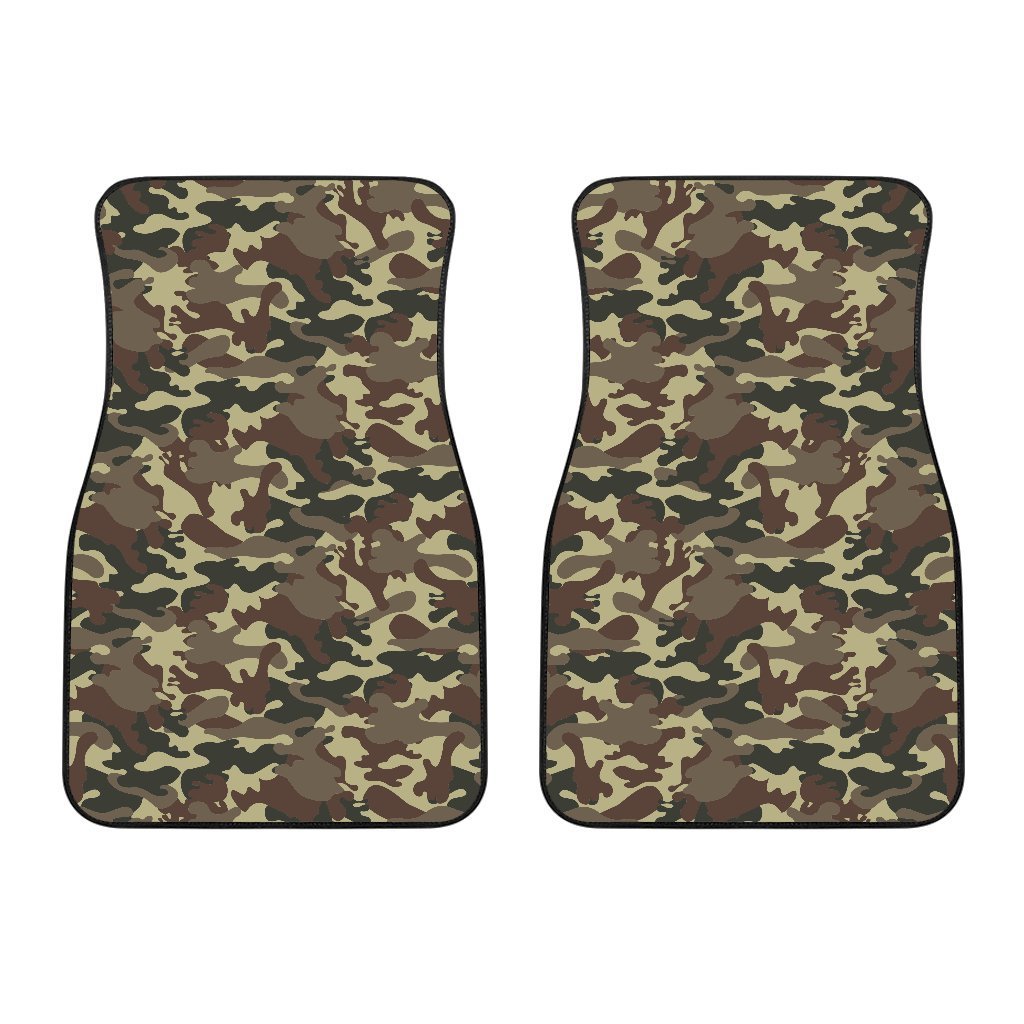 Brown Camouflage Print Front And Back Car Floor Mats/ Front Car Mat
