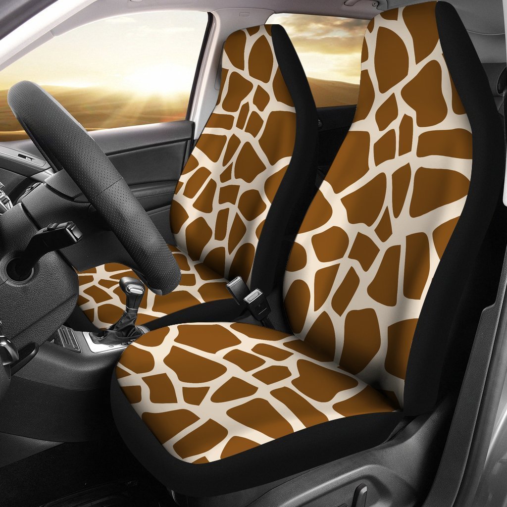 Brown Giraffe Pattern Print Universal Fit Car Seat Covers