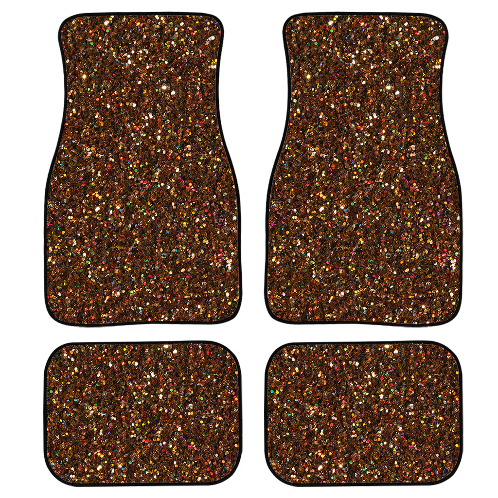 Brown Glitter Texture Print Front And Back Car Floor Mats/ Front Car Mat