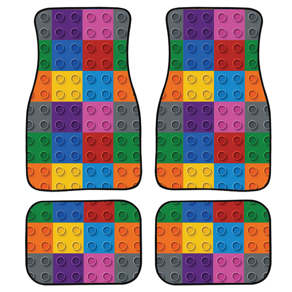 Building Blocks Toy Pattern Print Front And Back Car Floor Mats/ Front Car Mat