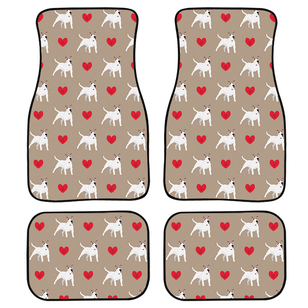 Bull Terrier Heart Pattern Print Front And Back Car Floor Mats/ Front Car Mat