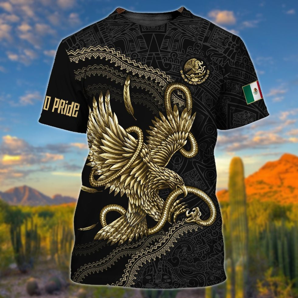 3D All Over Printed Mexico Eagle T Shirt/ Pride Mexico Shirt For Men And Women/ Mexico Gift/ Mexico Shirt