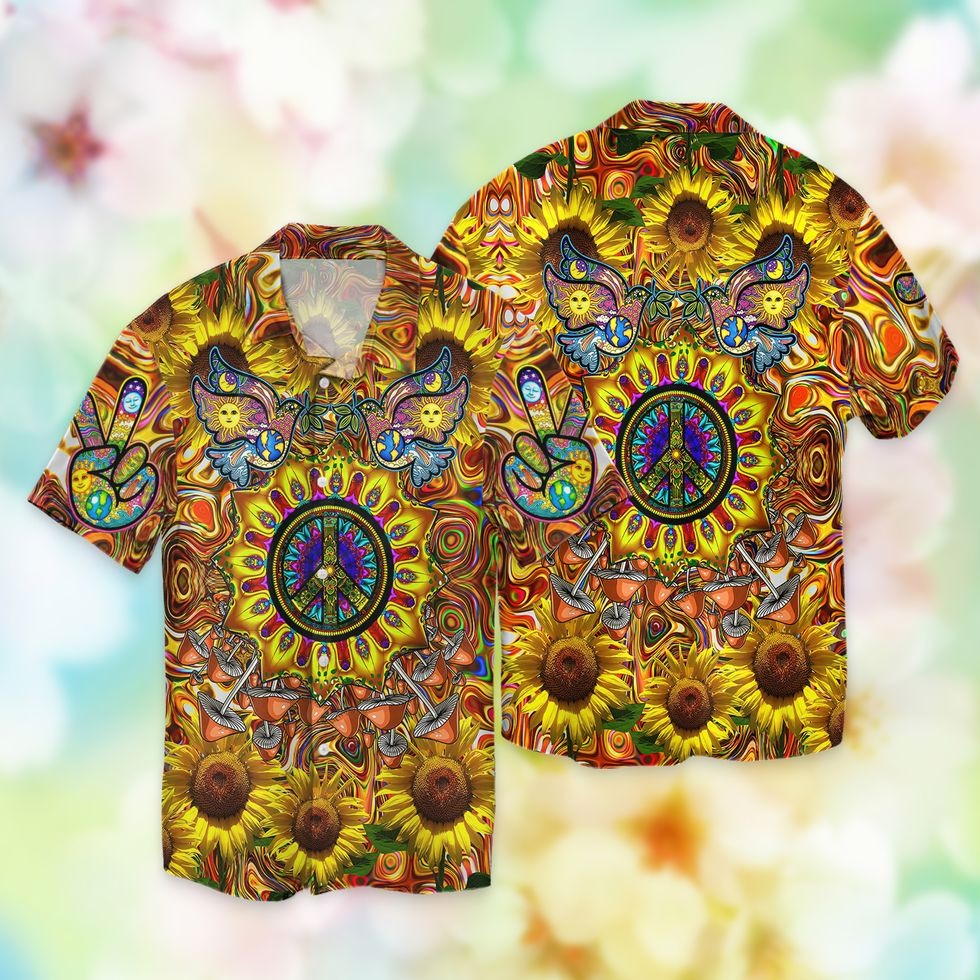 Hippie 3D Full Printed Hawaiian Shirts For Men And Women/ Hippie Gifts/ Hippie Hawaii Beach Shirts