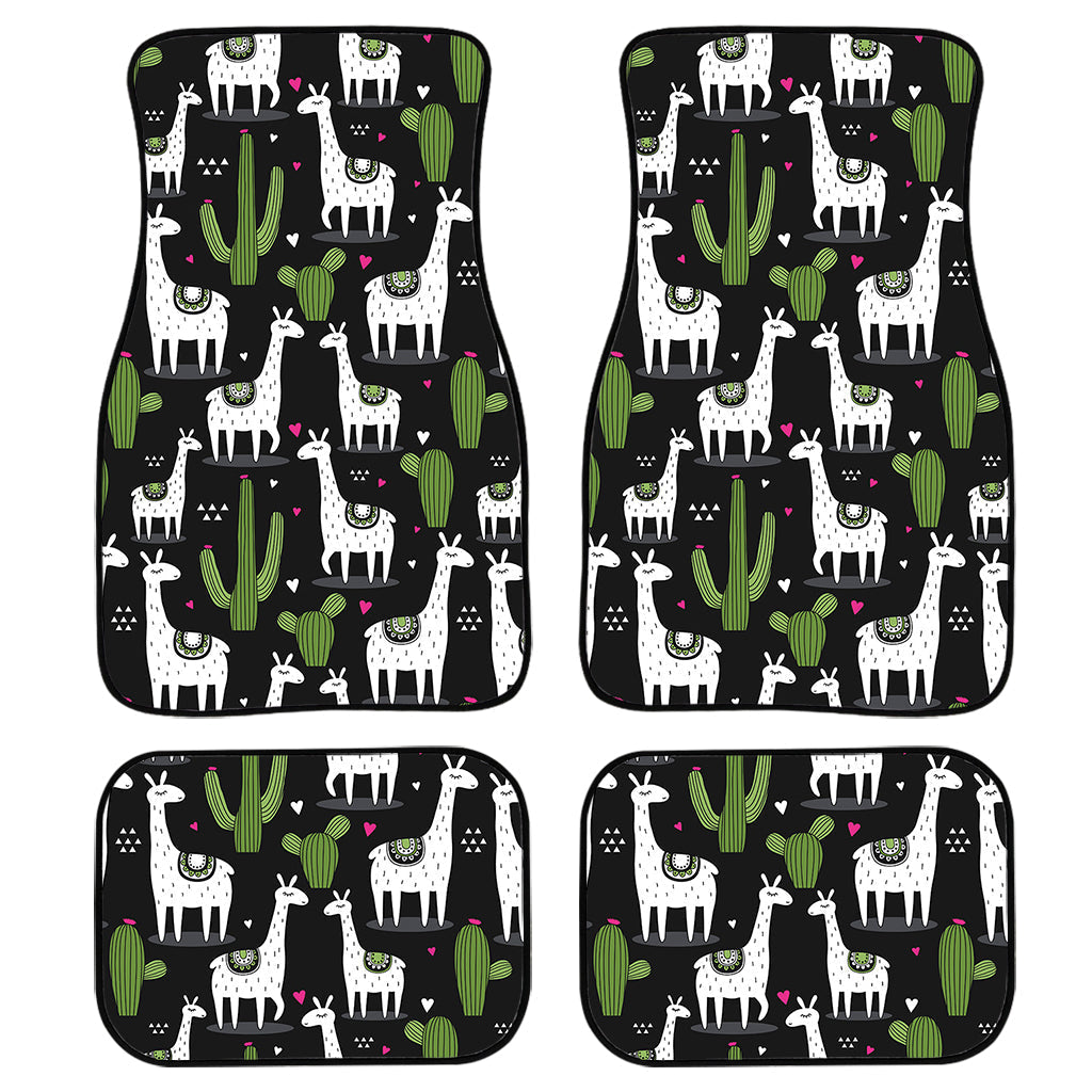 Cactus And Llama Pattern Print Front And Back Car Floor Mats/ Front Car Mat