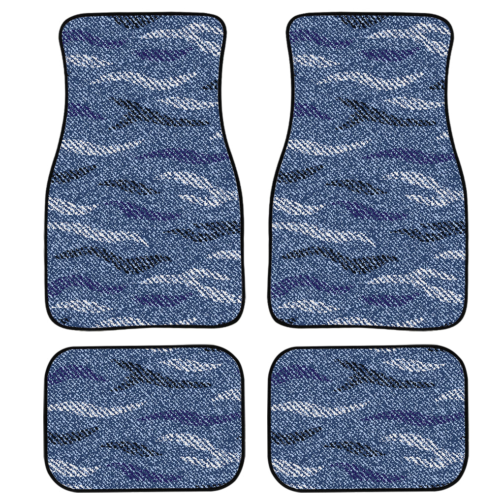 Camo Denim Jeans Pattern Print Front And Back Car Floor Mats/ Front Car Mat