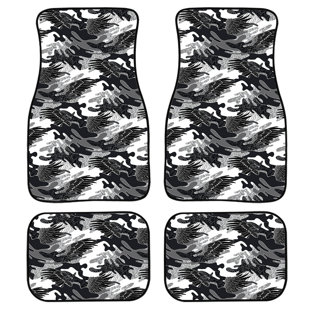 Camouflage Dazzle Wings Pattern Print Front And Back Car Floor Mats/ Front Car Mat