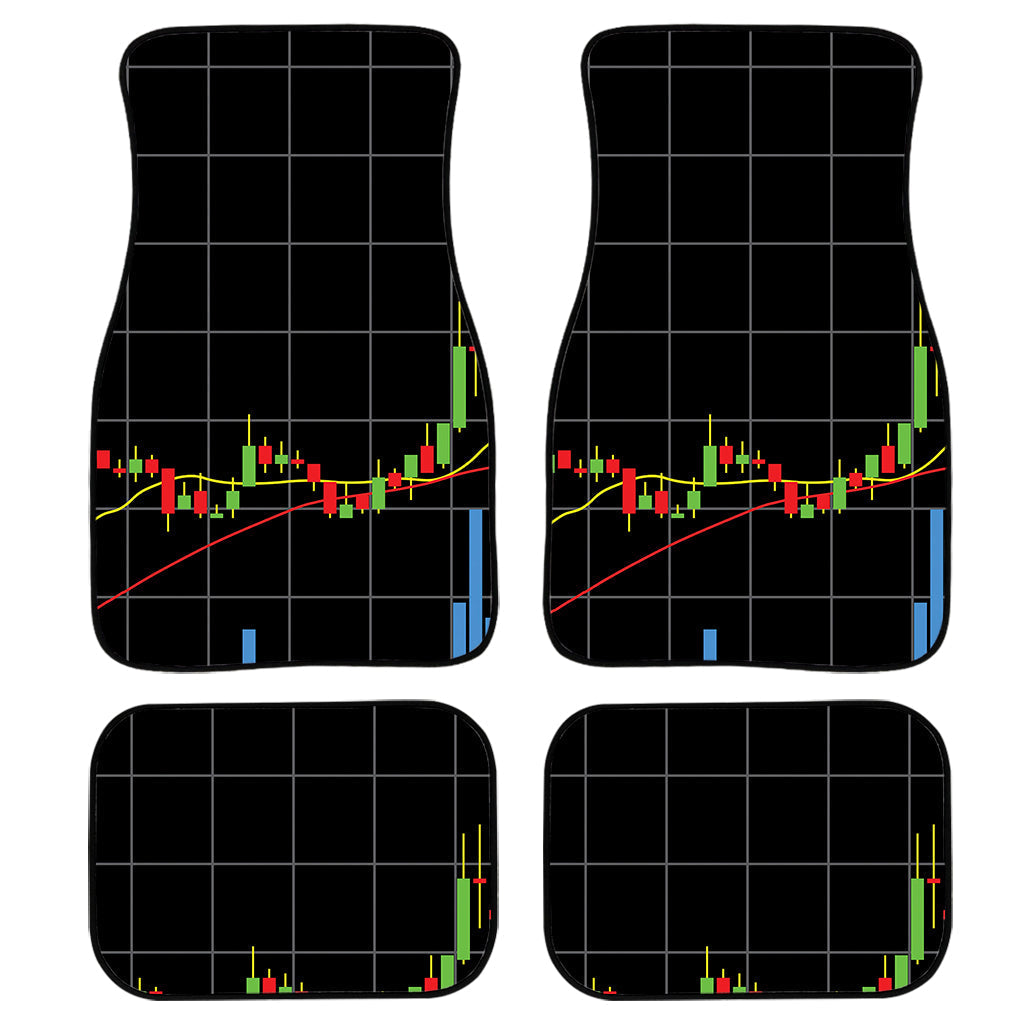 Candlestick Stock Graph Chart Print Front And Back Car Floor Mats/ Front Car Mat