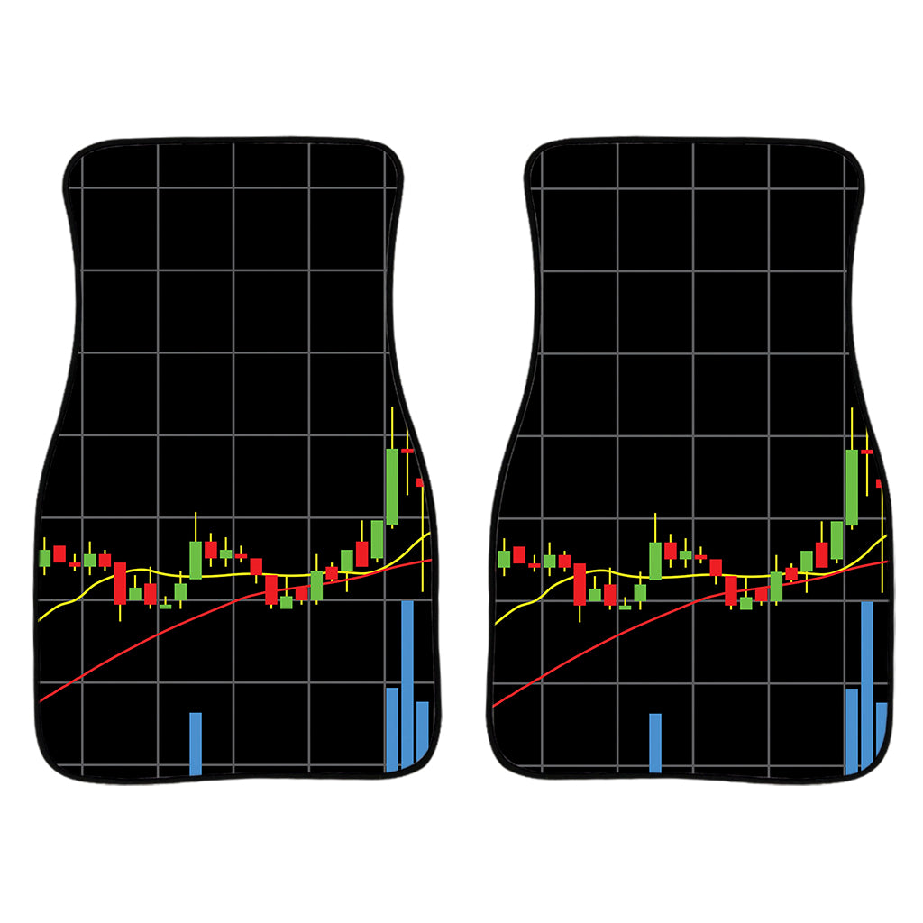 Candlestick Stock Graph Chart Print Front And Back Car Floor Mats/ Front Car Mat