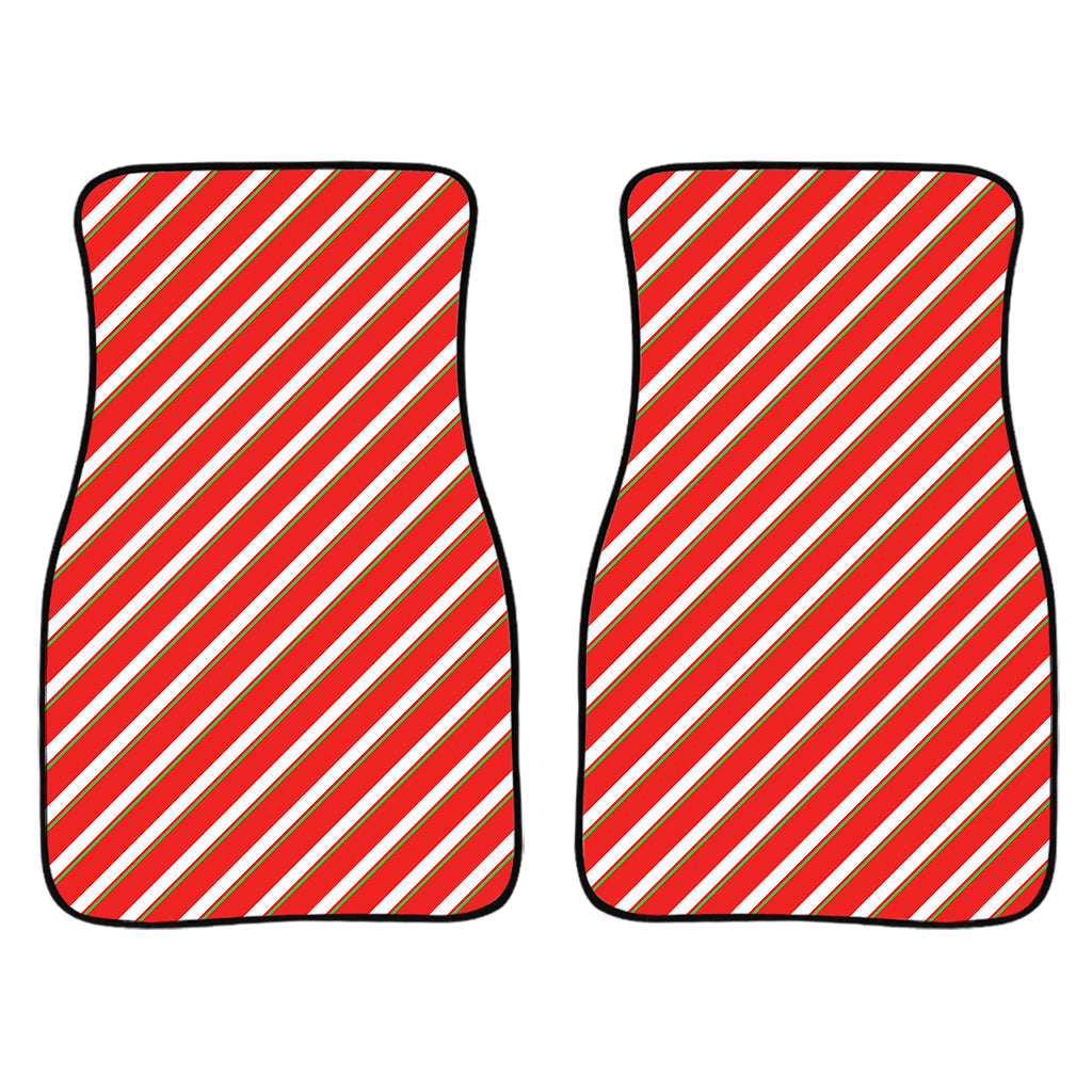 Candy Cane Stripe Pattern Print Front And Back Car Floor Mats/ Front Car Mat