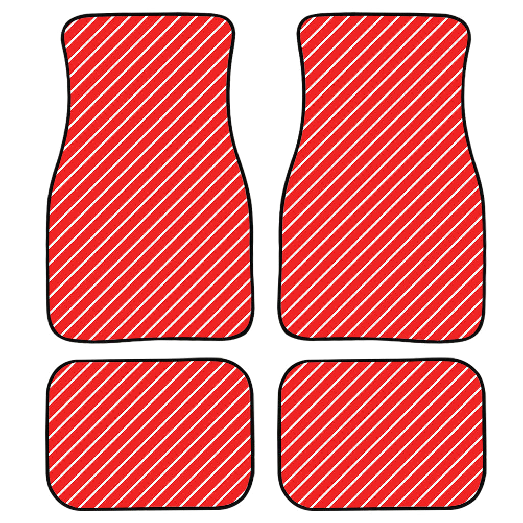 Candy Cane Striped Pattern Print Front And Back Car Floor Mats/ Front Car Mat