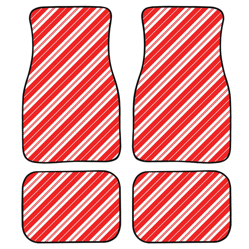 Candy Cane Stripes Pattern Print Front And Back Car Floor Mats/ Front Car Mat
