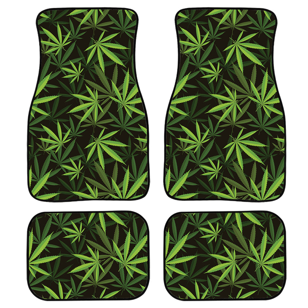 Cannabis Leaves Pattern Print Front And Back Car Floor Mats/ Front Car Mat