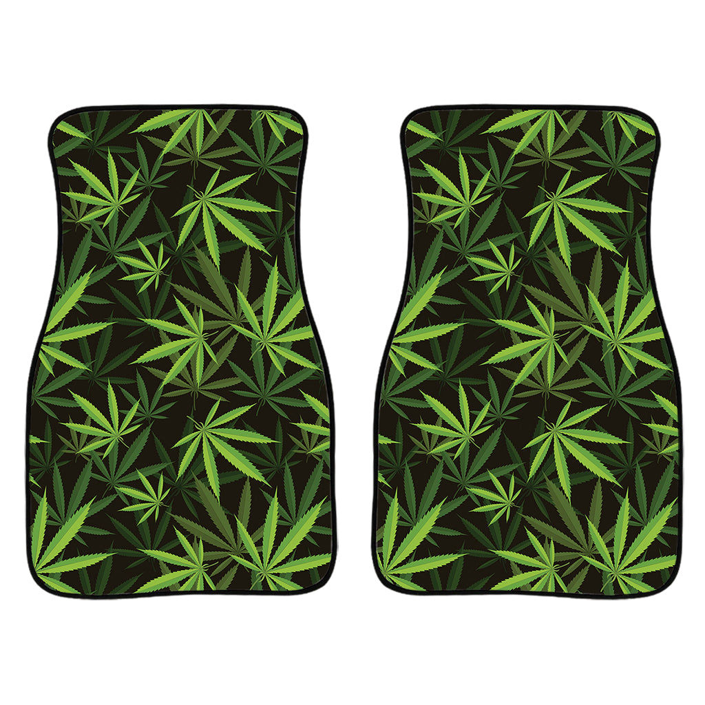 Cannabis Leaves Pattern Print Front And Back Car Floor Mats/ Front Car Mat