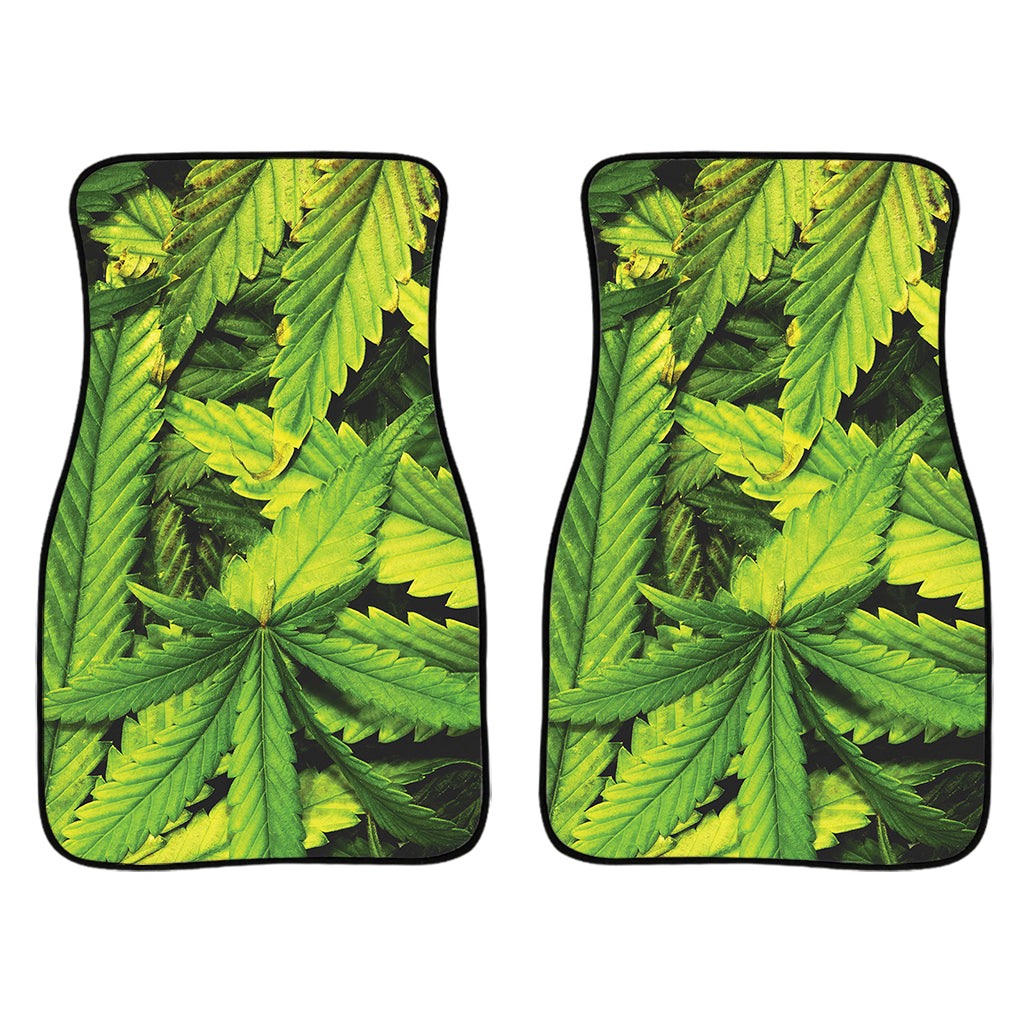 Cannabis Texture Print Front And Back Car Floor Mats/ Front Car Mat