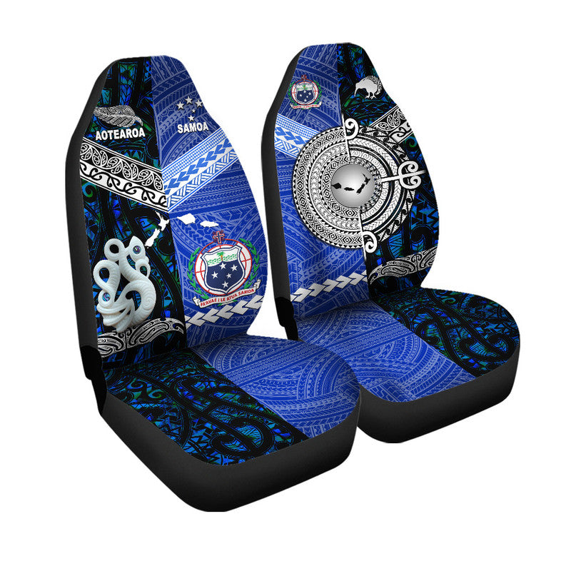 New Zealand And Samoa Car Seat Cover Together Blue