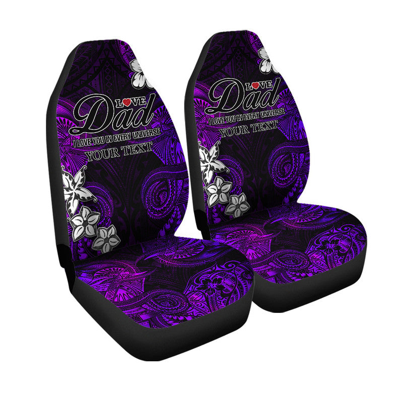 Custom Polynesian Fathers Day Car Seat Cover I Love You In Every Universe Purple