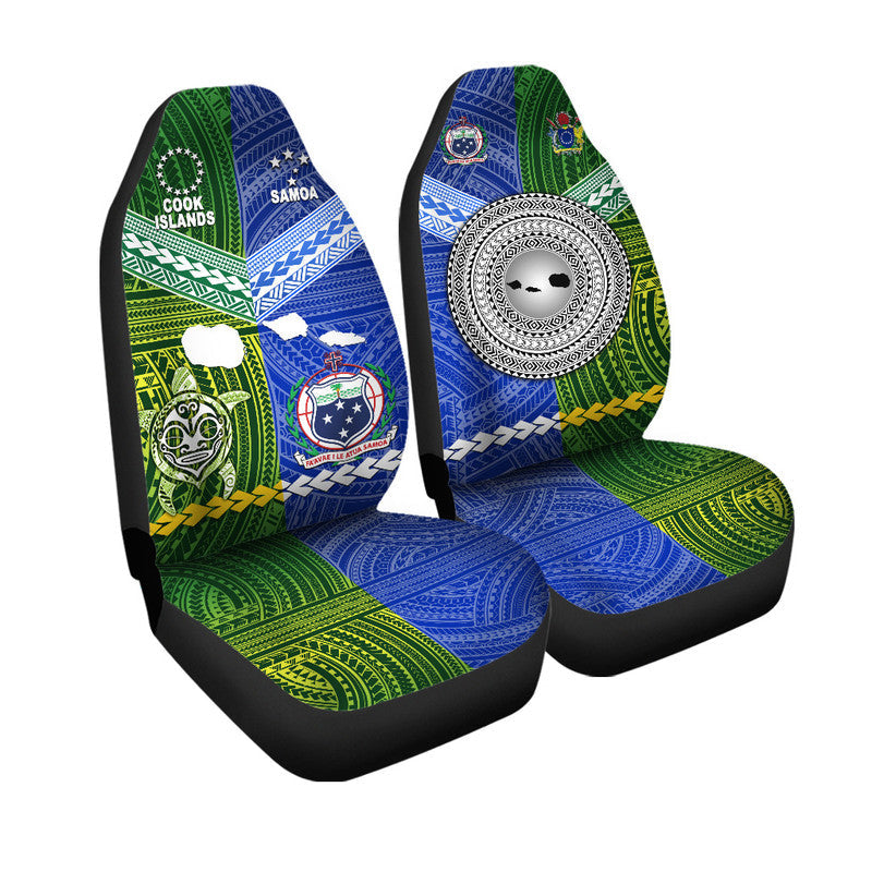 Samoa And Cook Islands Car Seat Cover Together