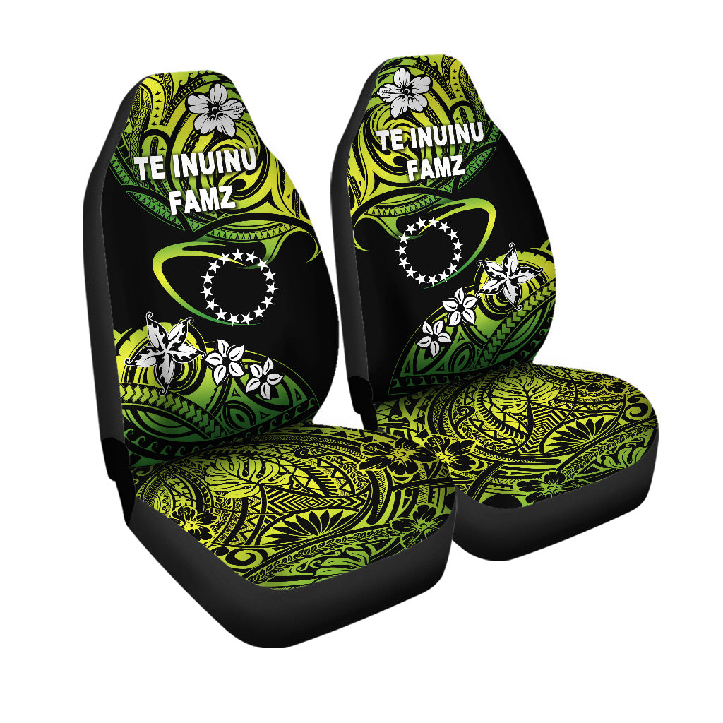 TE INUINU FAMZ Cook Islands Rugby Car Seat Cover Unique Vibes Green