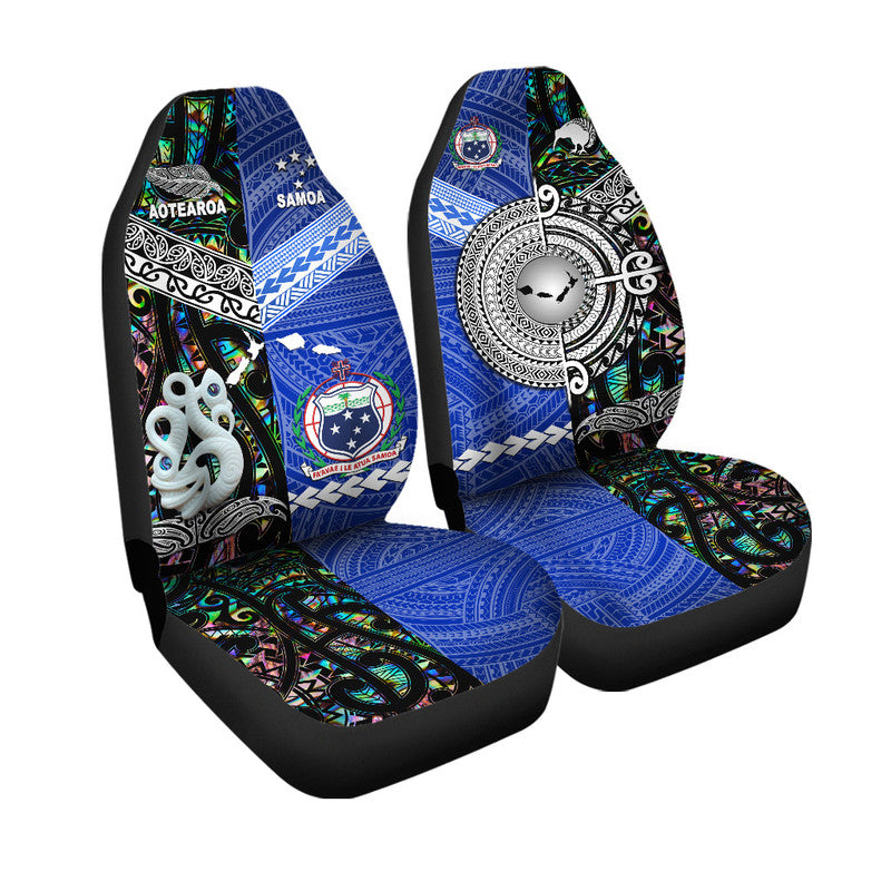 New Zealand And Samoa Car Seat Cover Together Paua Shell