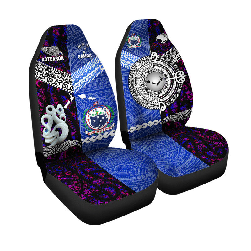 New Zealand And Samoa Car Seat Cover Together Purple
