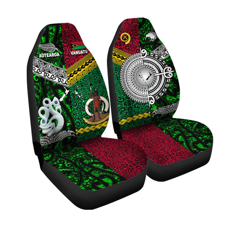 New Zealand And Vanuatu Car Seat Cover Together Green