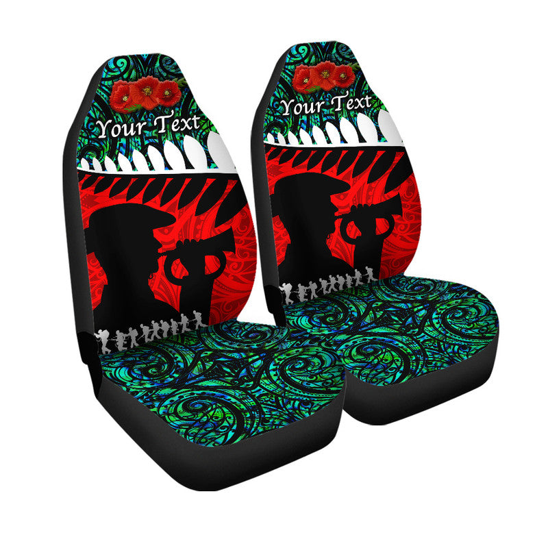 Custom New Zealand Maori ANZAC Car Seat Cover Remembrance Soldier Turquoise