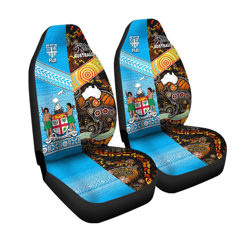 Australia Aboriginal And Fiji Tapa Car Seat Cover Together