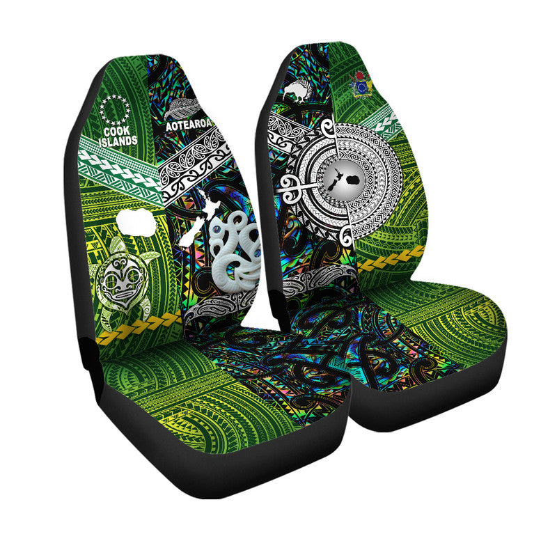 New Zealand And Cook Islands Car Seat Cover Together Paua Shell