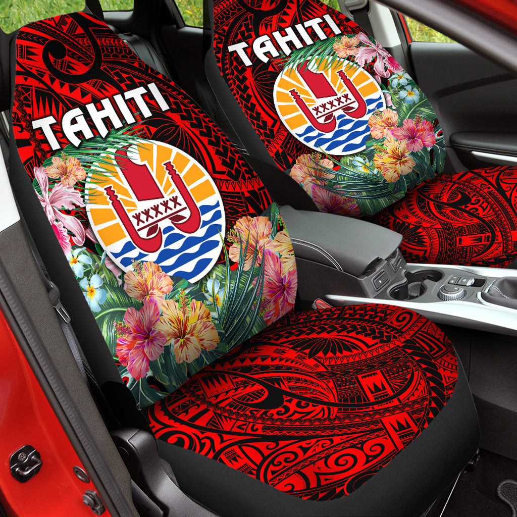 Tahiti Car Seat Covers French Polynesiample Vibes Red
