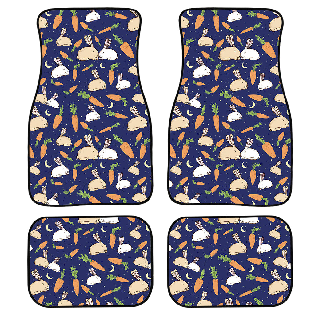 Carrot And Rabbit Pattern Print Front And Back Car Floor Mats/ Front Car Mat