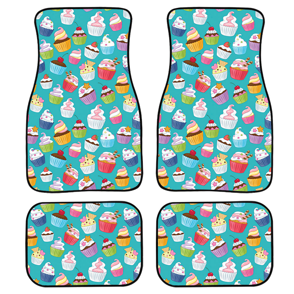 Cartoon Cupcake Pattern Print Front And Back Car Floor Mats/ Front Car Mat