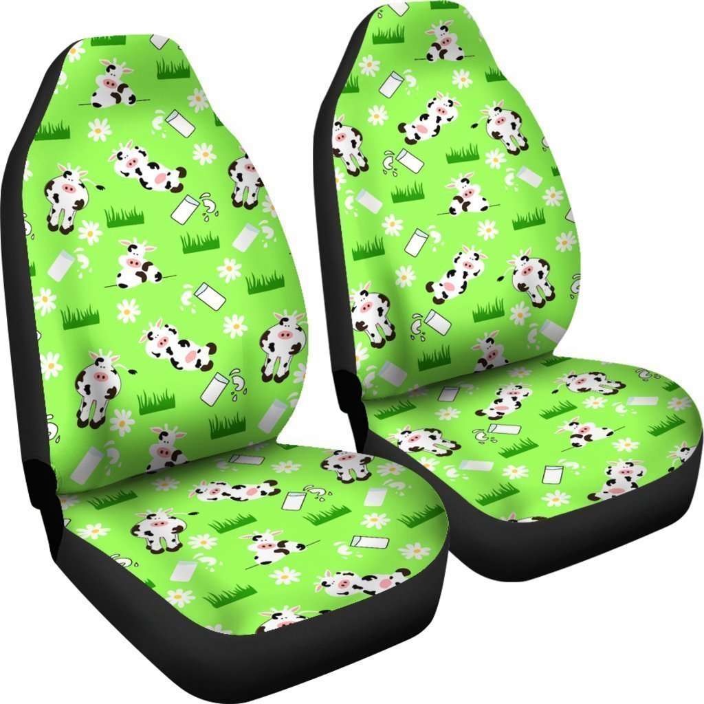 Cartoon Daisy And Cow Pattern Print Universal Fit Car Seat Covers