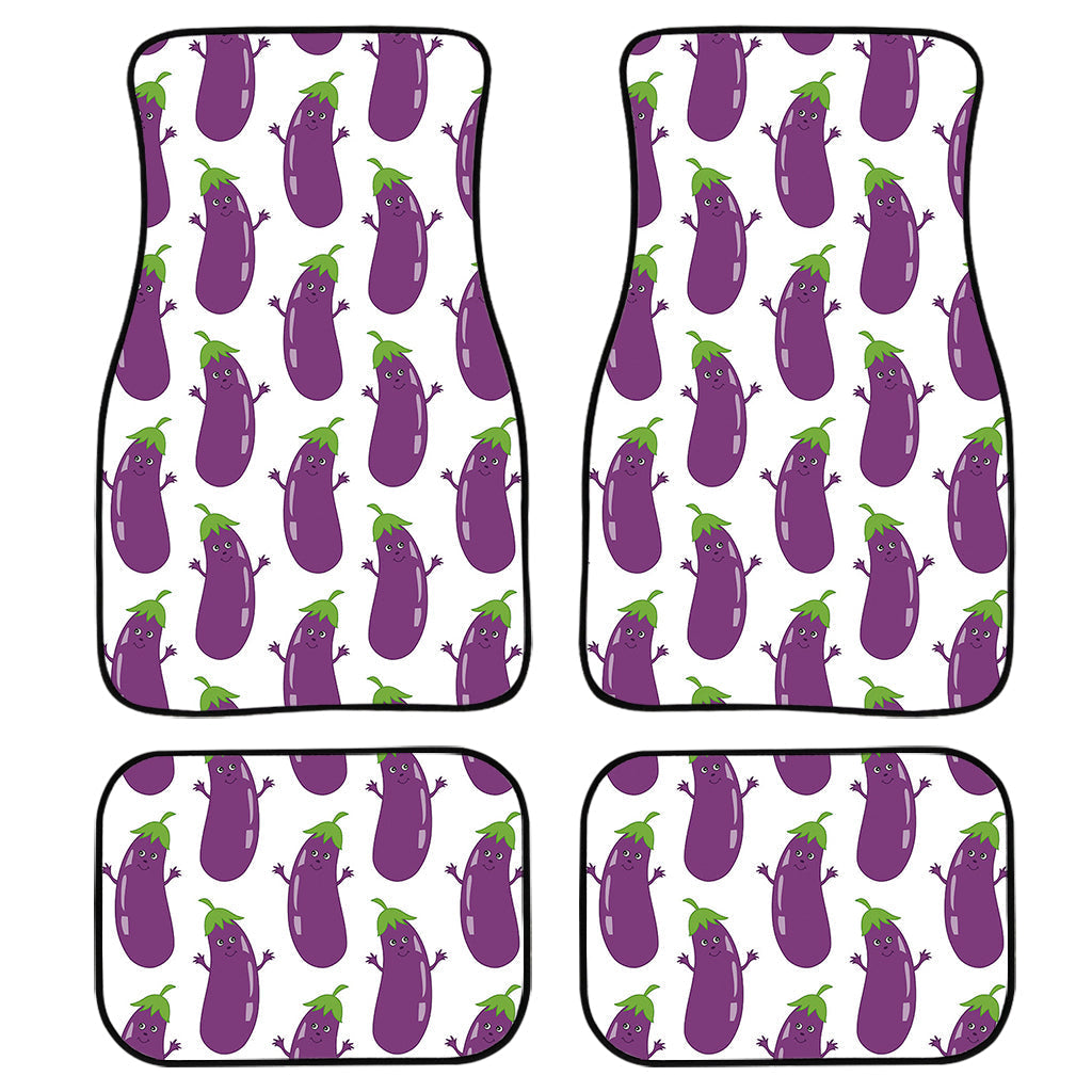 Cartoon Eggplant Pattern Print Front And Back Car Floor Mats/ Front Car Mat