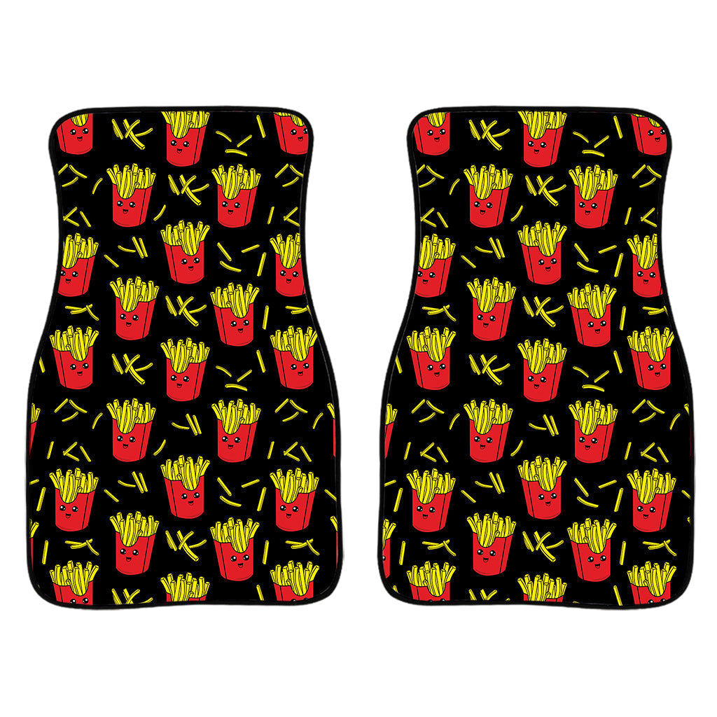 Cartoon French Fries Pattern Print Front And Back Car Floor Mats/ Front Car Mat