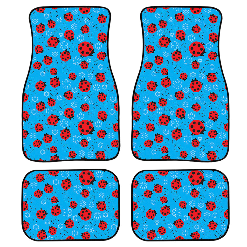 Cartoon Ladybird Pattern Print Front And Back Car Floor Mats/ Front Car Mat