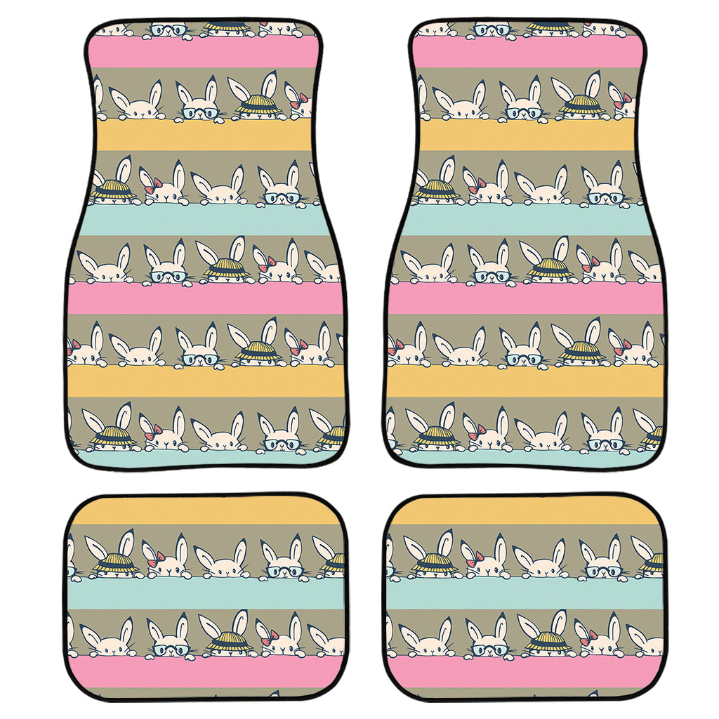 Cartoon Rabbit Pattern Print Front And Back Car Floor Mats/ Front Car Mat