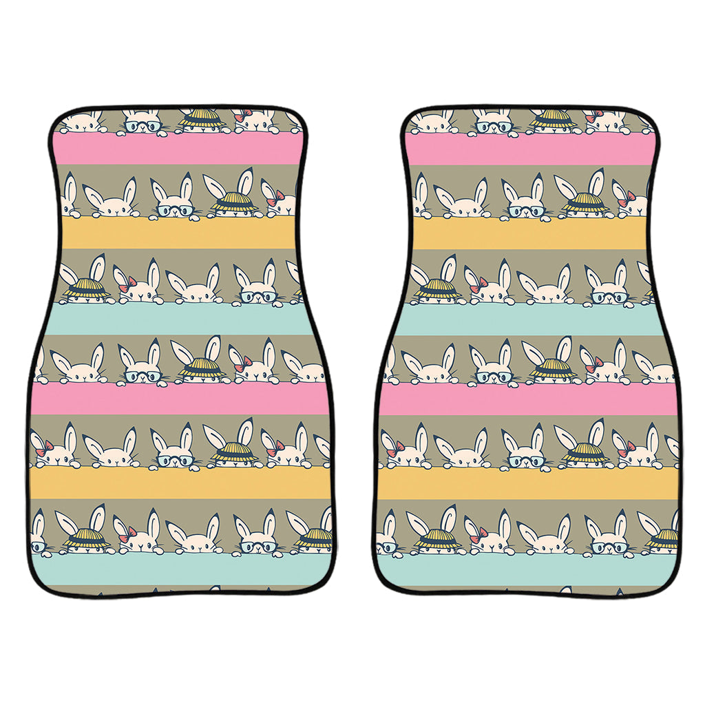 Cartoon Rabbit Pattern Print Front And Back Car Floor Mats/ Front Car Mat