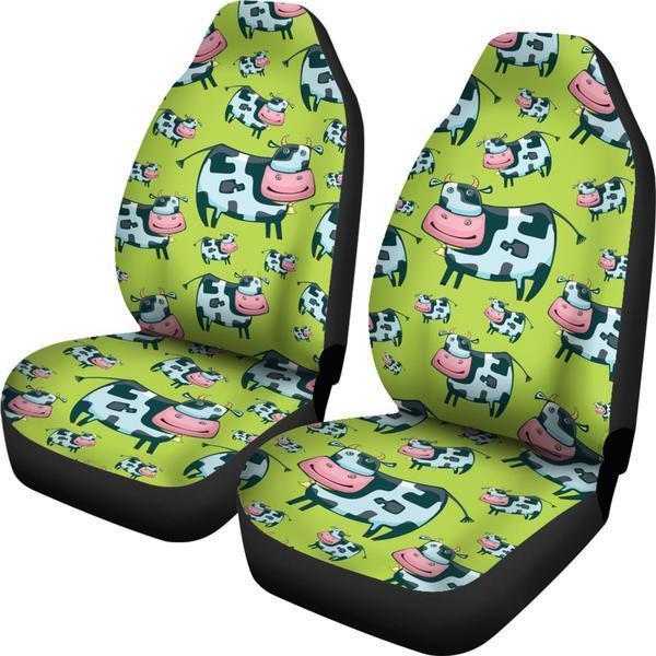 Cartoon Smiley Cow Pattern Print Universal Fit Car Seat Covers