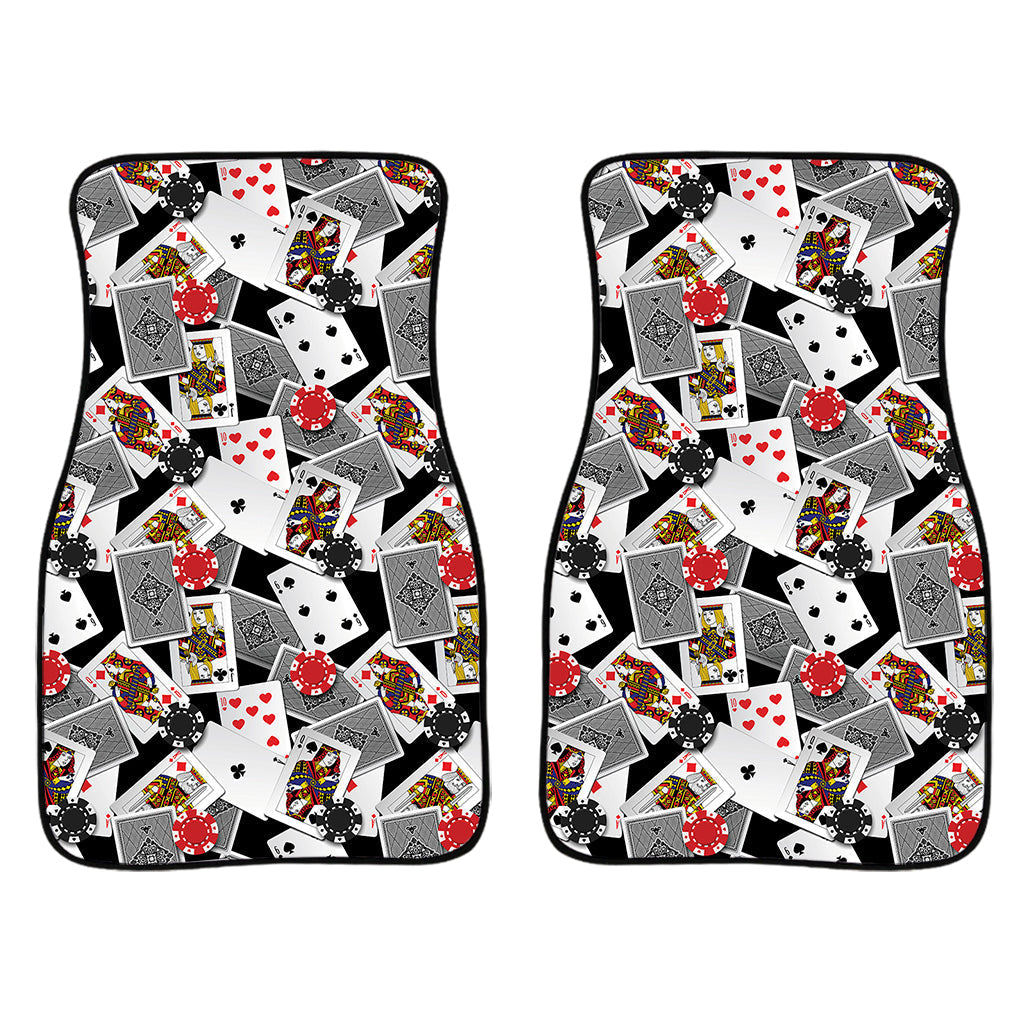 Casino Card And Chip Pattern Print Front And Back Car Floor Mats/ Front Car Mat