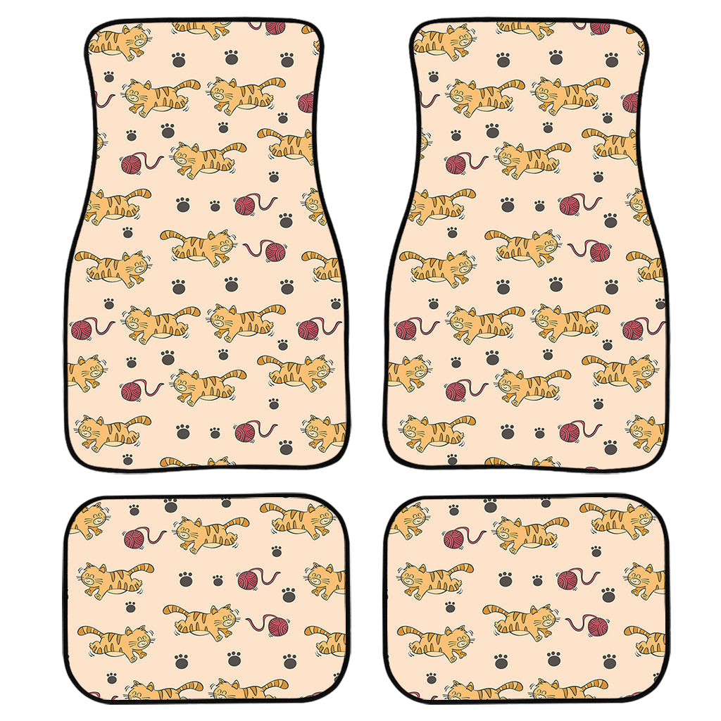 Cat And Yarn Ball Pattern Print Front And Back Car Floor Mats/ Front Car Mat