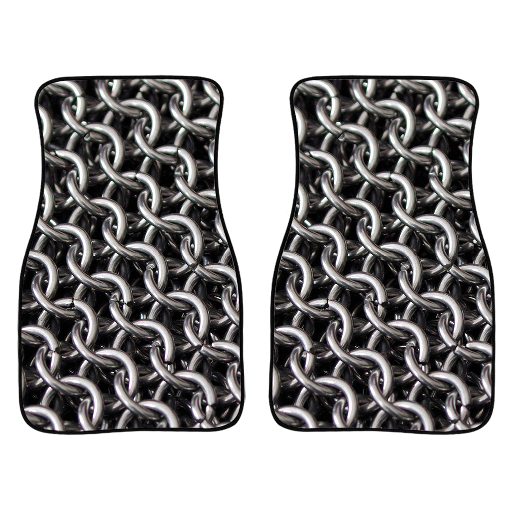 Chainmail Ring Pattern Print Front And Back Car Floor Mats/ Front Car Mat