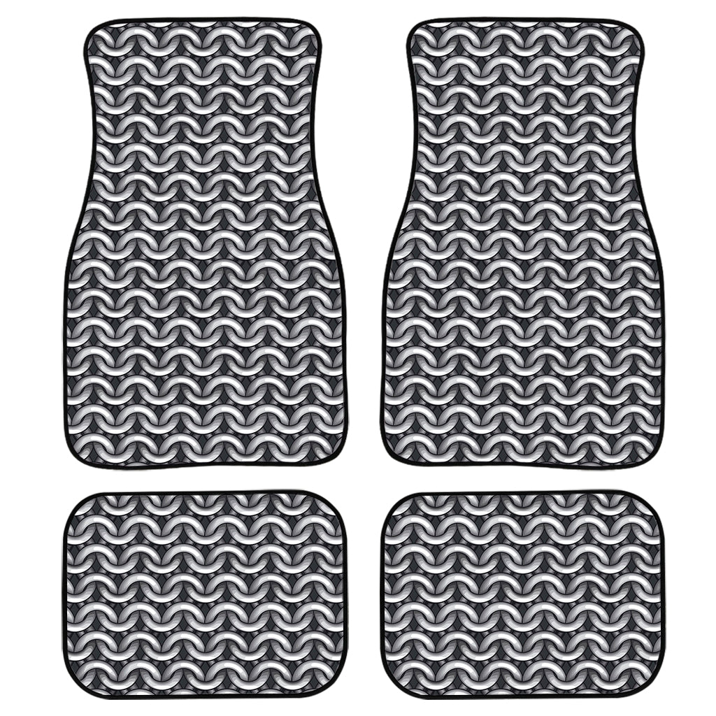 Chainmail Texture Print Front And Back Car Floor Mats/ Front Car Mat
