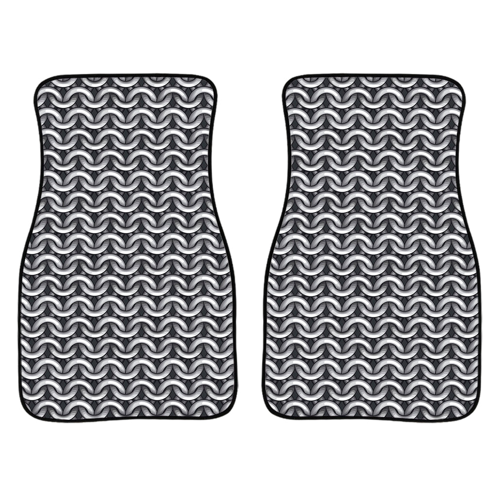 Chainmail Texture Print Front And Back Car Floor Mats/ Front Car Mat